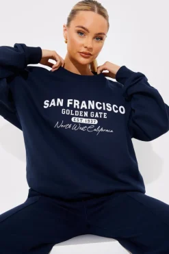 Clearance In the Style San Francisco Embroidered Sweatshirt