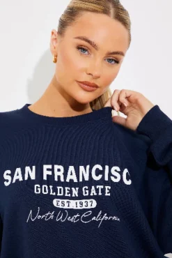 Clearance In the Style San Francisco Embroidered Sweatshirt
