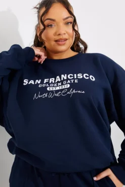 Clearance In the Style San Francisco Embroidered Sweatshirt