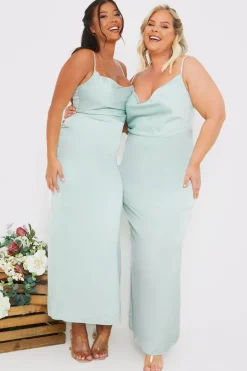 Sale In The Style Satin Cowl Neck Maxi Dress
