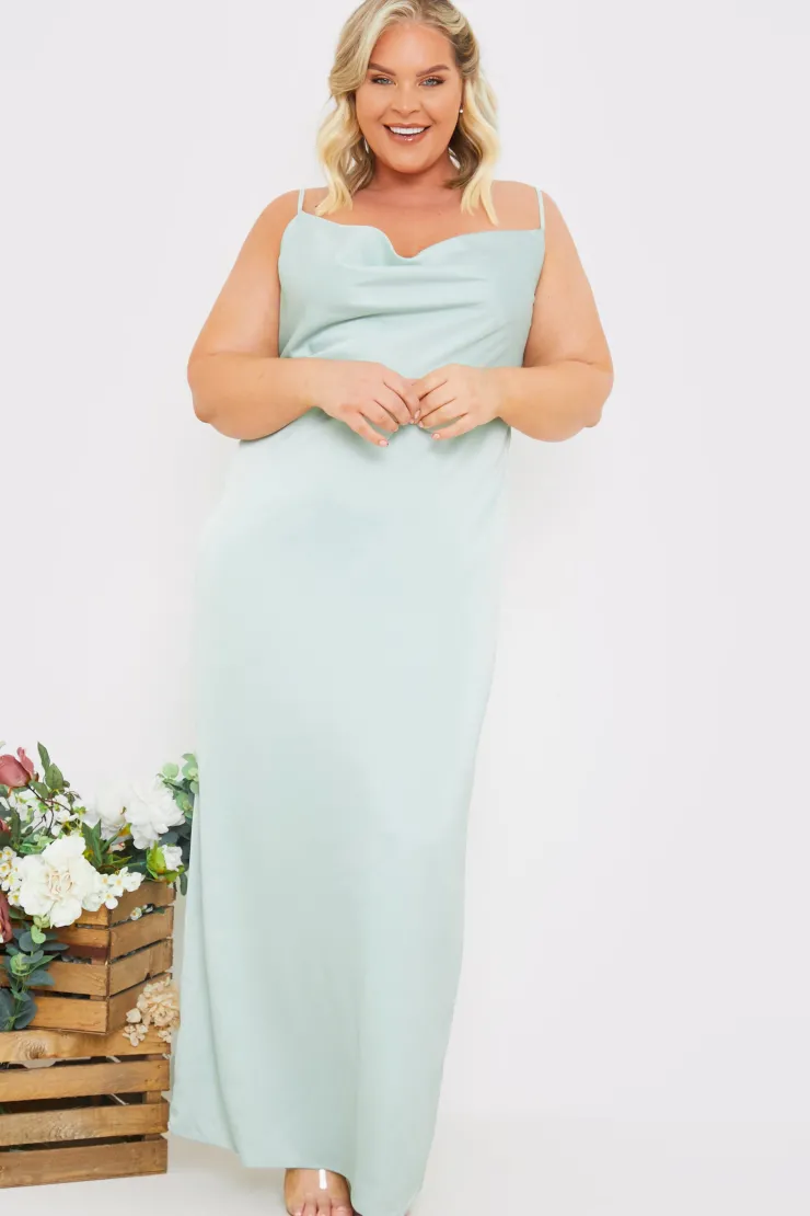 Sale In The Style Satin Cowl Neck Maxi Dress