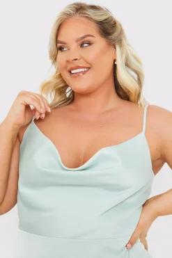Sale In The Style Satin Cowl Neck Maxi Dress