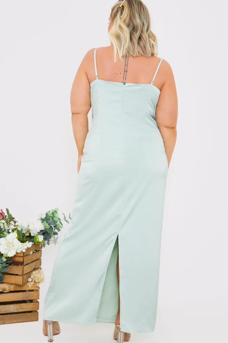 Sale In The Style Satin Cowl Neck Maxi Dress