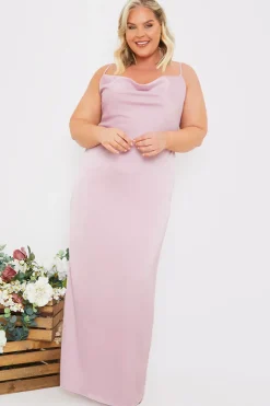 Sale In The Style Satin Cowl Neck Maxi Dress