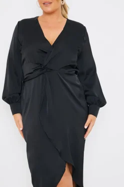 Discount In The Style Satin Twist Waist Midi Dress