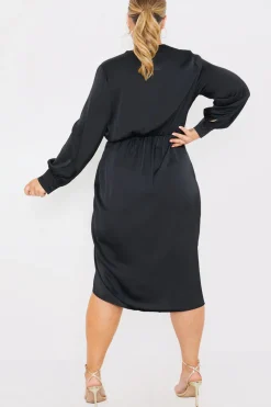 Discount In The Style Satin Twist Waist Midi Dress