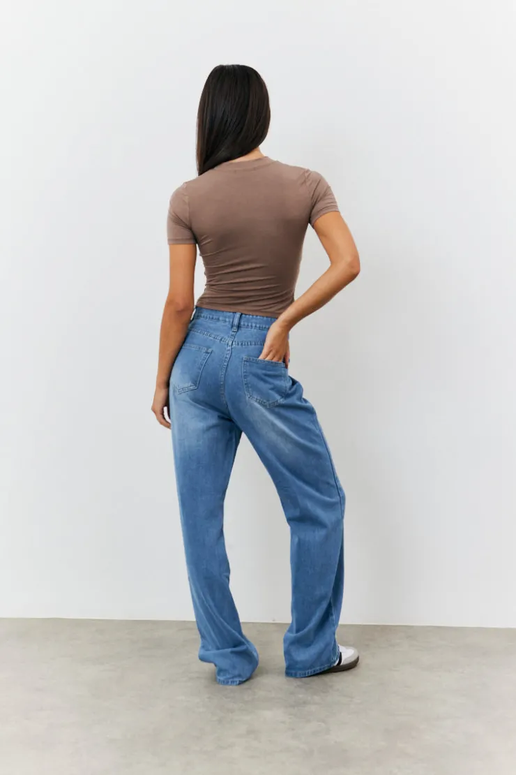Discount Fits Sculpting Short Sleeve Crew Neck T-Shirt Mocha