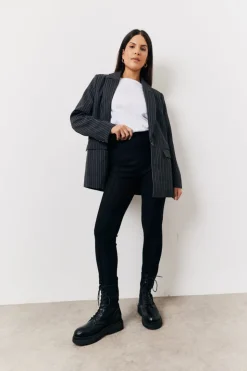 Online In The Style Seam Detail Trousers Black