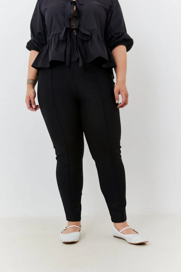 Online In The Style Seam Detail Trousers Black