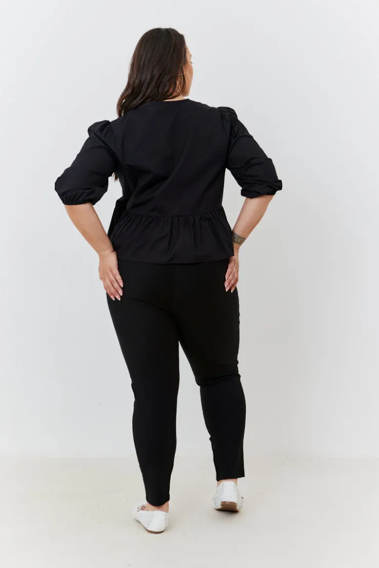 Online In The Style Seam Detail Trousers Black