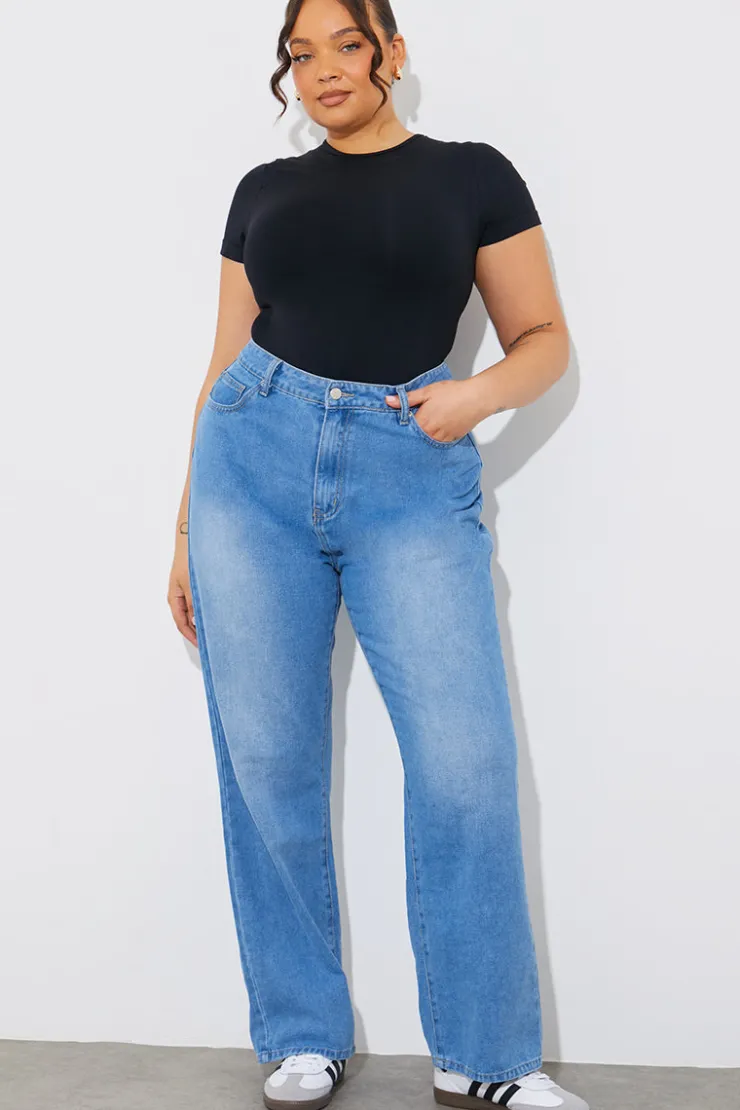 In The Style Seamless Crew Neck Snatched Shapewear Bodysuit Black