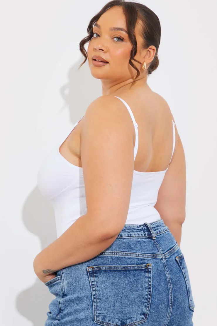Outlet Fits Seamless Strappy Snatched Shapewear Bodysuit White