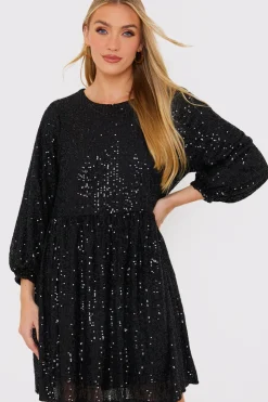 Hot In the Style Sequin Smock Mini Dress