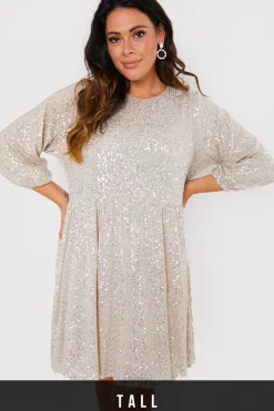 Hot In the Style Sequin Smock Mini Dress