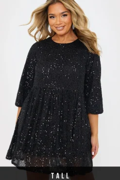 Hot In the Style Sequin Smock Mini Dress