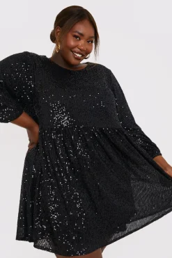 Hot In the Style Sequin Smock Mini Dress
