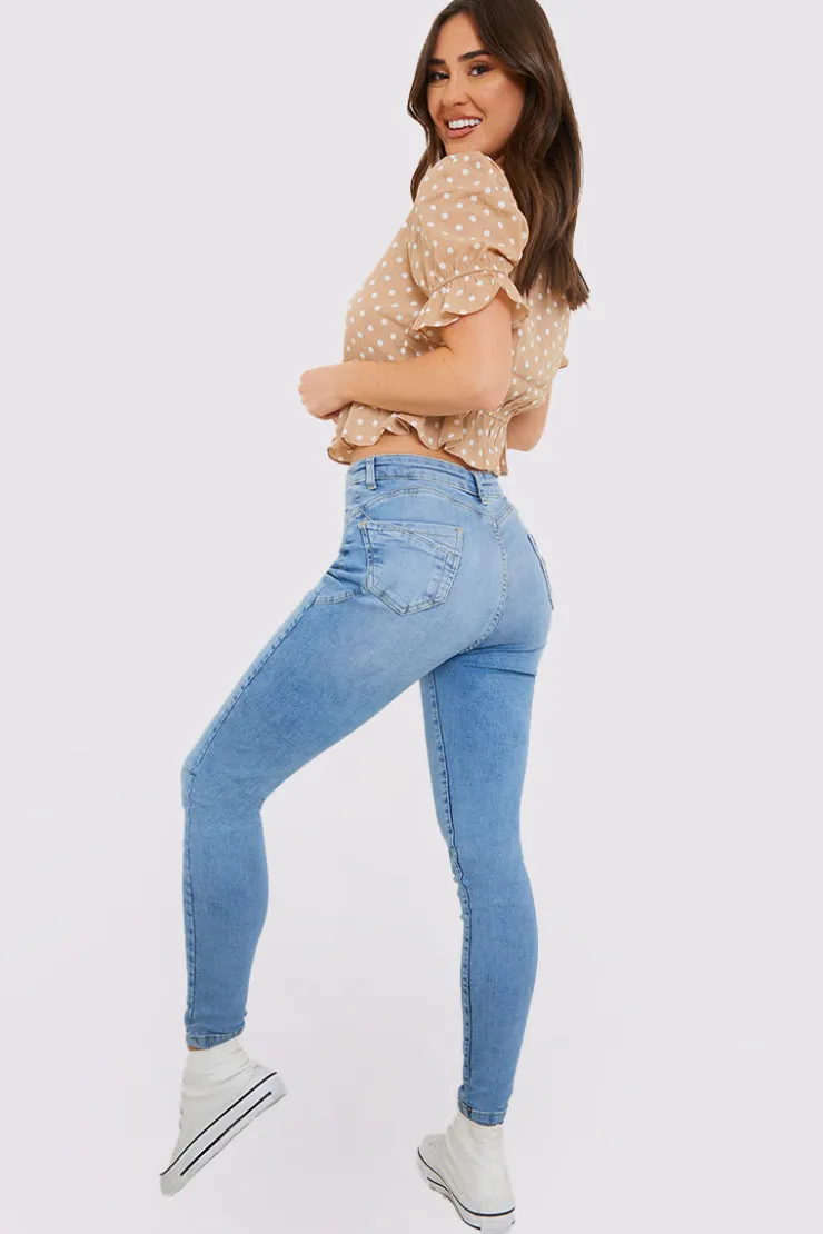 In the Style Shaper Stretch Jeans Light blue