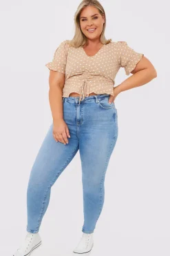 In the Style Shaper Stretch Jeans Light blue