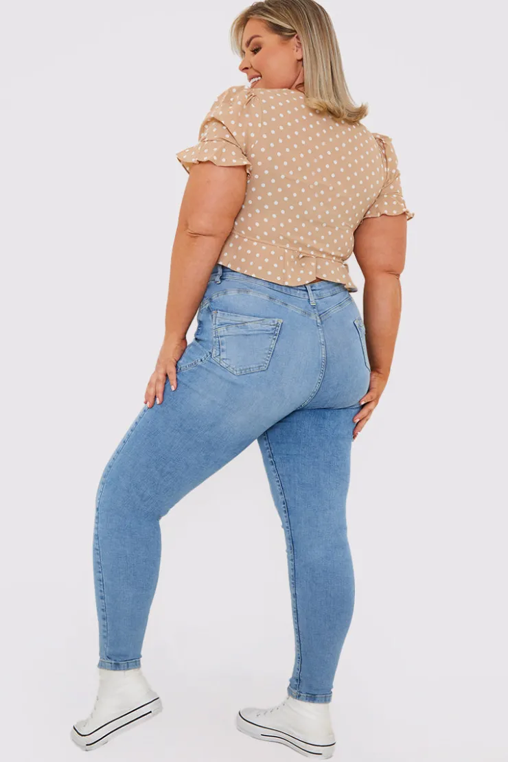 In the Style Shaper Stretch Jeans Light blue