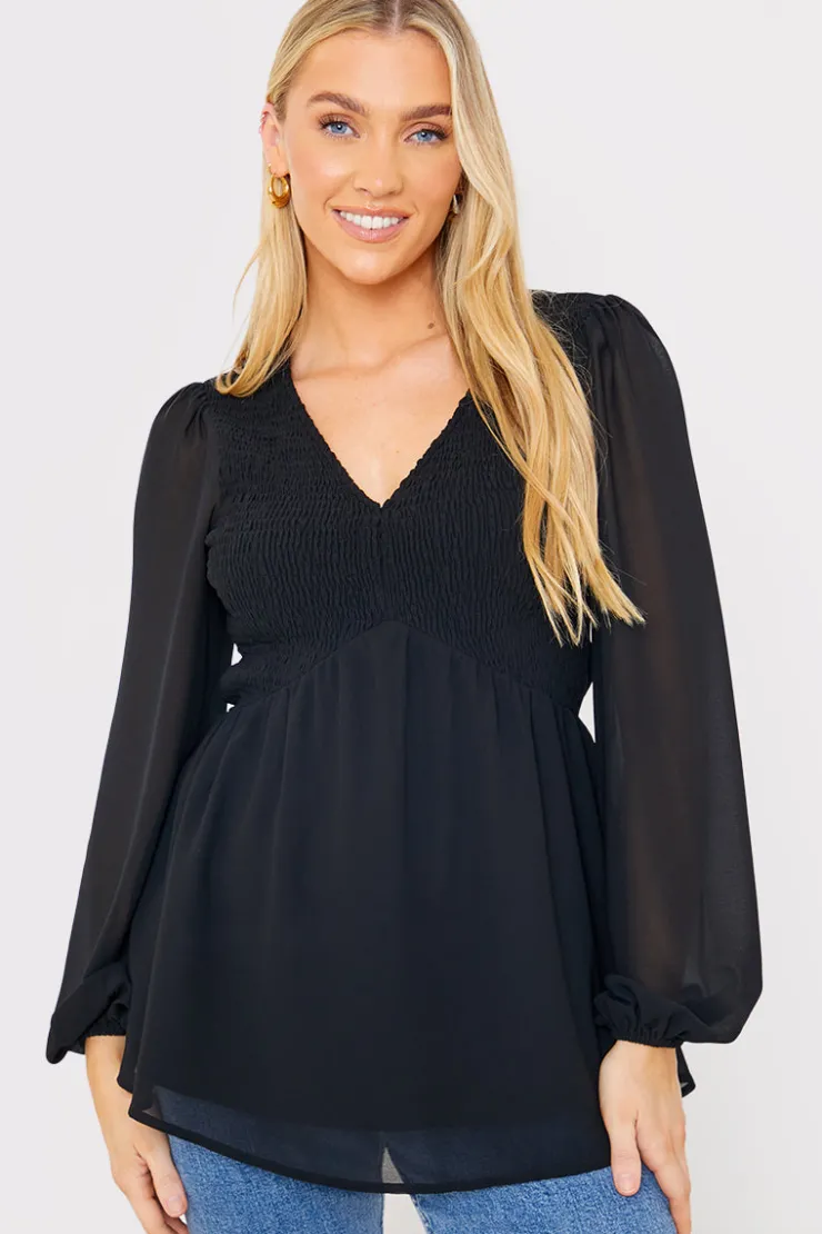 Outlet In the Style Shirred Bust Smock Top