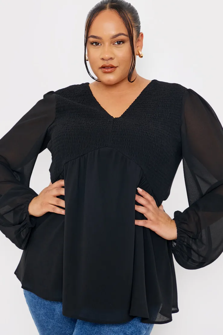 Outlet In the Style Shirred Bust Smock Top