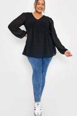 Outlet In the Style Shirred Bust Smock Top