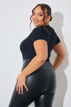 Outlet In The Style Short Sleeve Double Layer Slinky Bodysuit