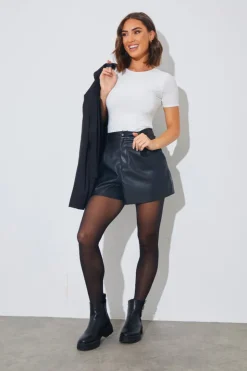 Outlet In The Style Short Sleeve Double Layer Slinky Bodysuit
