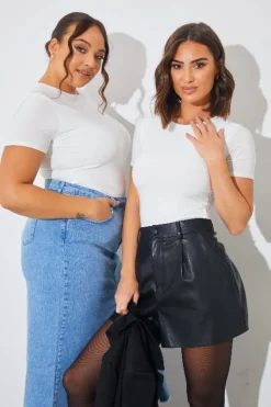 Outlet In The Style Short Sleeve Double Layer Slinky Bodysuit