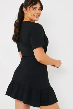 New In The Style Short Sleeve Wrap Swing Dress