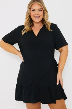 New In The Style Short Sleeve Wrap Swing Dress