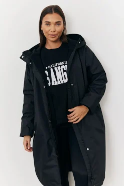 Online In The Style Showerproof Borg Lined Coat Black