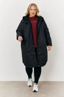 Online In The Style Showerproof Borg Lined Coat Black