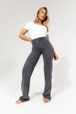 Best In The Style Sienna Straight Leg Jean Grey