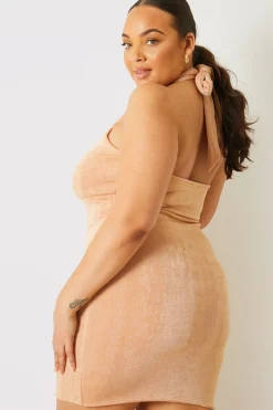 Discount In the Style Slinky Key Hole Cut Out Bodycon Dress Stone