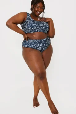 Online In the Style Smudge Spot Print High Waist Bikini Bottoms Black