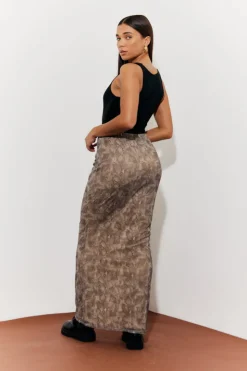 Sale In The Style Snake Skin Printed Mesh Skirt Multi