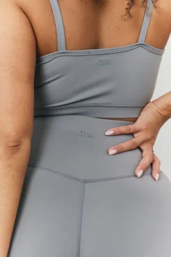 Sale In the Style Soft Touch Cross Over Waist Cycling Shorts Grey