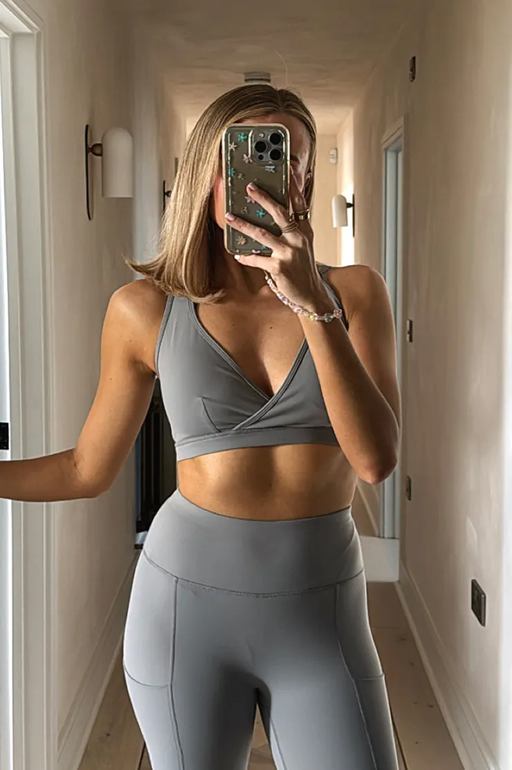 Discount In the Style Soft Touch Medium Support Halter Neck Sports Bra Grey