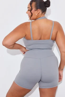 Discount In the Style Soft Touch Medium Support Halter Neck Sports Bra Grey