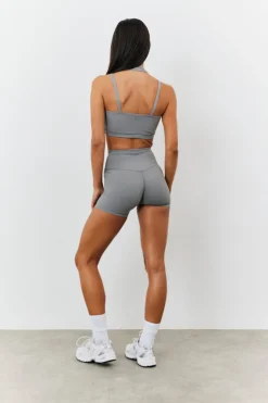 Discount In the Style Soft Touch Medium Support Halter Neck Sports Bra Grey
