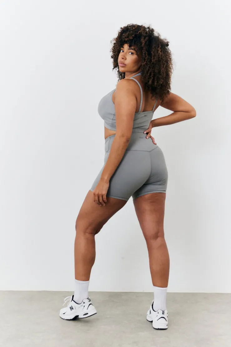 Discount In the Style Soft Touch Medium Support Halter Neck Sports Bra Grey