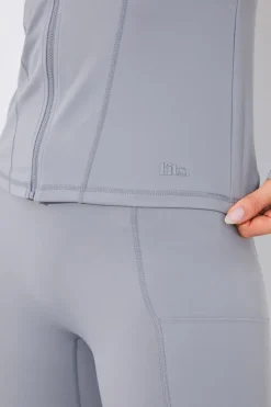 Sale In the Style Soft Touch Seam Detail Zip Through Jacket Grey