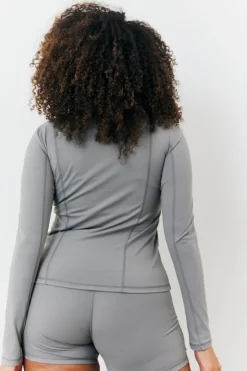 Sale In the Style Soft Touch Seam Detail Zip Through Jacket Grey