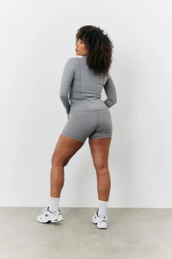 Sale In the Style Soft Touch Seam Detail Zip Through Jacket Grey