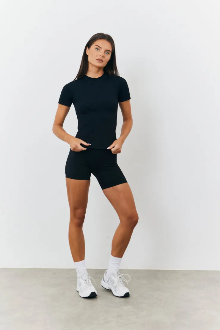 Outlet Fits Soft Touch Short Sleeve Top Black