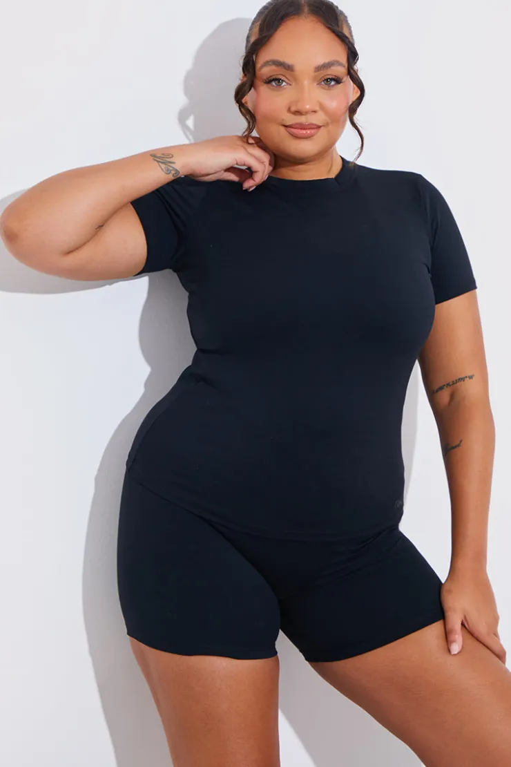 Outlet Fits Soft Touch Short Sleeve Top Black