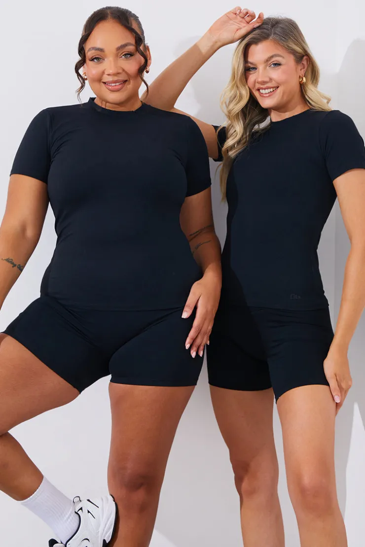 Outlet Fits Soft Touch Short Sleeve Top Black