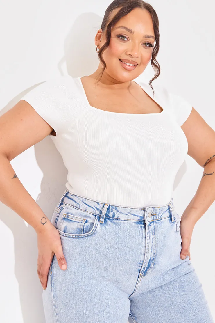 In The Style Square Neck Fitted Top