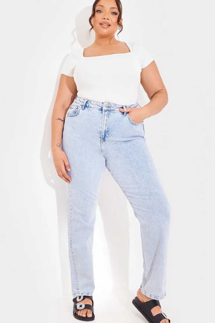In The Style Square Neck Fitted Top